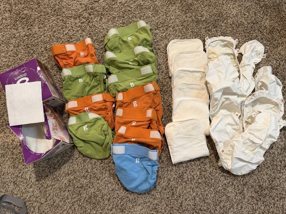 G Cloth Diaper Set 11 Diaper Covers 8 Snap Insert 6 Washable Cloth Liner More